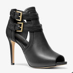 Michael Kors NWOB  Women's  Blaze Open-Toe Ankle Boot 10M black leather Photo 0