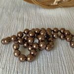 RMN Golden Chocolate Brown Pearl Necklace Vintage “Goldie” Long Elegant Chunky Jewelry Photo 6
