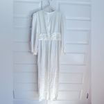 Mac Duggal Ieena for Long Sleeve Ruched Plunging Neck Satin Jumpsuit Photo 7