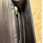 Vintage 60s Black Satin Pleated Purse Clutch Gold Tone Rhinestone Infinity Clasp Photo 7