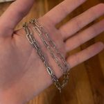 Layered Paper Clip Necklace Silver Photo 3