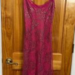 Betsey Johnson Vintage  Pink Feminine Dainty Metallic Lace Tulle Slip Dress Sz 2 Photo 3