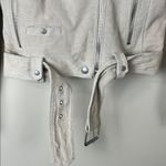 BLANK NYC  Women's Cream Suede Geninue Leather Biker Moto Jacket Photo 4