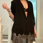 Chico's Black Label by Chico’s Lace Trim Blazer Jacket Size 3 Black Photo 3