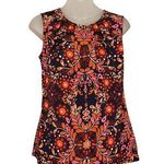 Merona Navy Orange Pattern Sleeveless Top Size Medium Photo 0