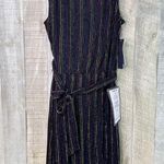 Flaw/City Studio XXS Metallic Pin Striped Black Sheath Dress Tulip Style Bottom Photo 1