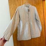 LL Bean Long Sleeve Shirt Linen Tunic Blouse Beige Medium Regular Photo 10