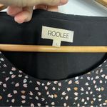 Roolee  Black Floral Shift Ruffle Hem Dress Photo 5