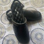 Softwalk Shoes 8.5 Black Leather Woven Mules Comfort Slides With Back Strap Photo 0
