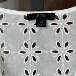 J.Crew J. Crea eyelet embroidered blouse tunic top 3/4 long sleeve ruffle dress coverup Photo 2