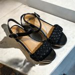 Time and‎ Tru Women's Black Braided Wedge Sandals Size 7.5 Photo 2