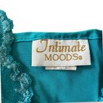 90s Vtg Intimate Moods Turquoise Green Satin Chemise Size M Photo 4