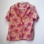 La Cera Cotton Print Pj Set in Peach Size Large Pink Photo 8