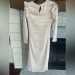 New NSR Beige Nordstrom Crochet Midi Dress Small Long Sleeve BOHO Lined Photo 1