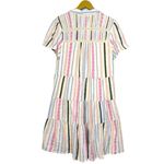 Anthropologie  Georgina Tiered Cotton Shirt Dress Size M Beachy Boho Striped Photo 1