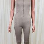 WMNS Nicholas Paola Zipper Front Ribbed Jumpsuit Unitard One Piece Sz XS Beige Photo 1