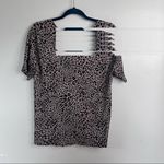 Apt. 9  Cheetah Leopard Animal Print Short Sleeve Knit Blouse Black Large Photo 5