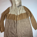 Natural Reflections  Womens‎ M Camel Brown Knit Hooded Open Front Cardigan Photo 0