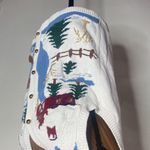 Vintage wool winter theme embroidered buttoned sweater vest shimmer accents sz M White Size M Photo 8