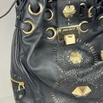 Jimmy Choo  Ramona black soft leather leather metal logo embellished satchel bag! Photo 2