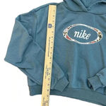 Nike Women Ash Green Floral Print Crop Pullover Hoodie Size Small Photo 5