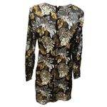Topshop  Women's Black Gold Silver Floral Sequin Embellished Party Dress‎ Size 6 Photo 1