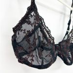 La Perla Vintage Lingerie Whimsigoth Sheer Lace Underwire Bra Size 36C Black Photo 1