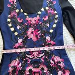 Roberto Cavalli Just Cavalli Orchid Floral 3/4 Sleeves Black Dress 44/8 Photo 3
