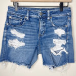 American Eagle  Women's 5.5" Distressed‎ Eyelet Pockets Denim Shorts Size 6 Photo 0