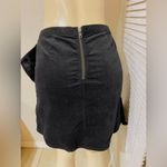 BP . Womens Black Regular Fit Velvet Ruffle Back Zip Short Mini Skirt Size S Photo 3