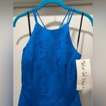 Urban Girl NWT Nites VTG Y2K 90s Blue Satin Floral Jacquard Prom Dress Photo 3