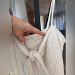 Jen's Pirate Booty  cropped top Gauze Cream Tie Front tank knot bow cotton beige Photo 1