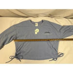 Aerie Offline by Women's Blue Super Soft Cropped "Happiness" Sweatshirt Medium Photo 4