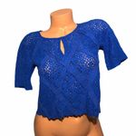 Marc by Marc Jacobs Royal Blue Lace Crop Top Photo 0