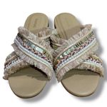 Kaanas  Ibiza Crossover Embellished Beaded Fringe Tan Sandals Size 7 Photo 1