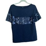 Banana Republic  NAVY BLUE SEQUIN TEE Photo 0