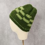 Green Cable Knit Y2K Vintage Hippy Cottage Boho Skater Bucket Beanie Cap Hat Photo 2