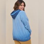 Torrid  Blue Gradient Vintage Feel Classic Fit Cozy Fleece Raglan Hoodie - size 1 Photo 10
