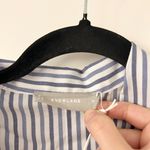 Everlane  The Woven PJ Top Boxy Cotton in Blue Pinstripes Size M NWT Photo 4
