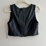 Kirious  Faux Vegan Leather Cropped Tank Top, Black Tank, Women’s Size Large Photo 10