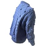 Forever 21 Womens size medium sweater Cornflower blue Cable Panel knit button up cardigan‌‌ Photo 3