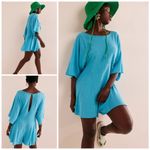 Free People NEW!  Free-est MONA Shorts Romper Size Medium TROPICAL BLUE Turquoise Photo 8