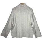 Abercrombie & Fitch  Cream Ribbed Cable Knit Mock Neck Turtleneck Sweater Size M Photo 1