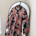 ZARA Oriental Dress Mock Neck Asian Print Photo 2