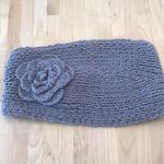🔴 Gray Knit Crochet Flower Headband Ear Warmer | Soft Cotton NWOT Photo 1