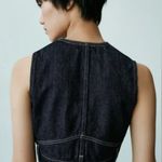ZARA  Dark Denim Cropped Vest XS Photo 1