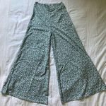 SheIn floral high rise wide leg pants green Photo 0