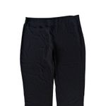 Eileen Fisher Silk Georgette Crepe Full Length Straight Pants Zipper Black Large Photo 4