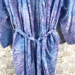 NOVICA Women's Artisan S/M Batik Blue Purple Abstract Robe 100% Cotton Kimono Size M Photo 10
