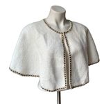 Rachel Zoe NWT, White Faux Fur Cape Capelet
Shawl Black Gold Trim, One Size Photo 4